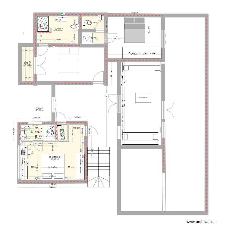 DKR SDB 1ER modifi. Plan de 7 pièces et 33 m2