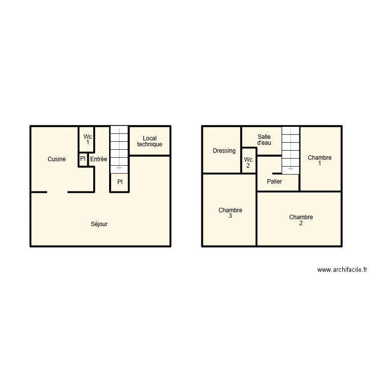 LOCTUDY BRENTOT. Plan de 12 pièces et 35 m2