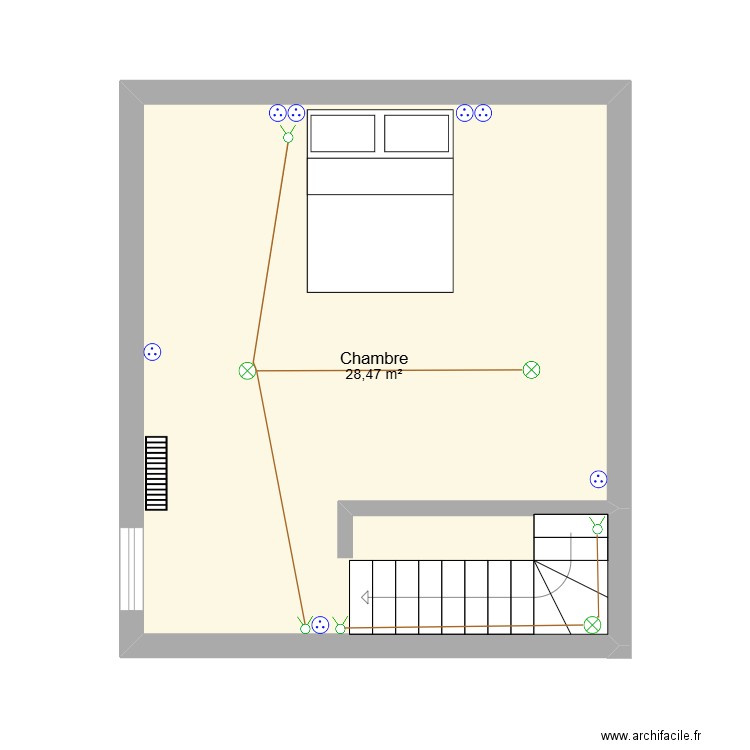 IGE. Plan de 1 pièce et 28 m2