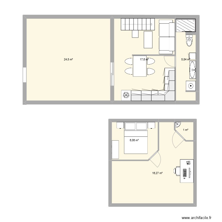 david Boudens. Plan de 6 pièces et 71 m2