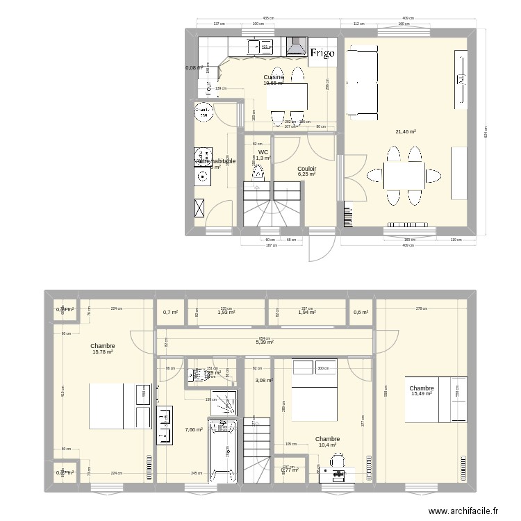 5 basse fontenelle projet. Plan de 20 pièces et 111 m2