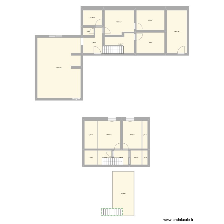 Maison Larmor. Plan de 19 pièces et 156 m2