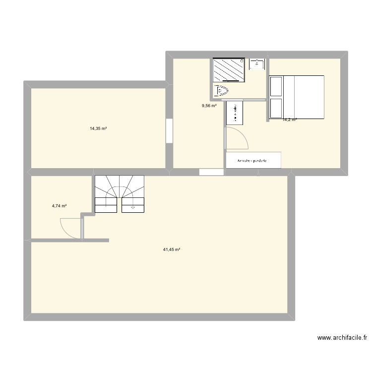 Base v3. Plan de 5 pièces et 84 m2