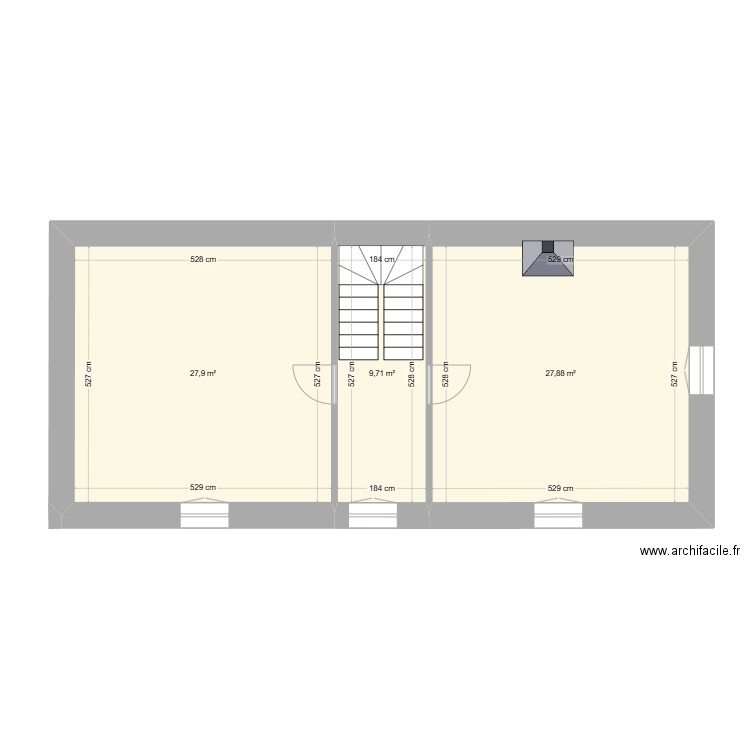 JU 2. Plan de 3 pièces et 65 m2