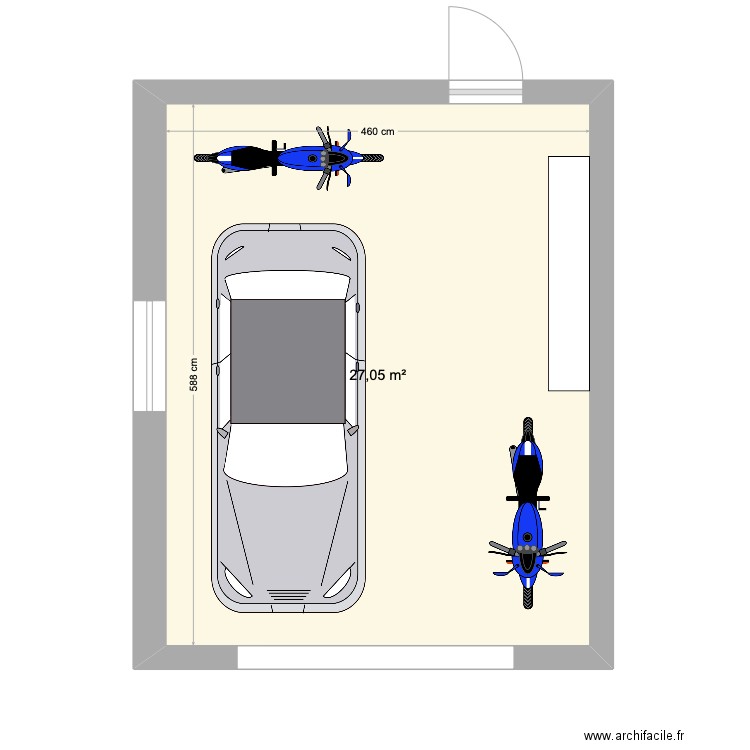 garage 1. Plan de 1 pièce et 27 m2