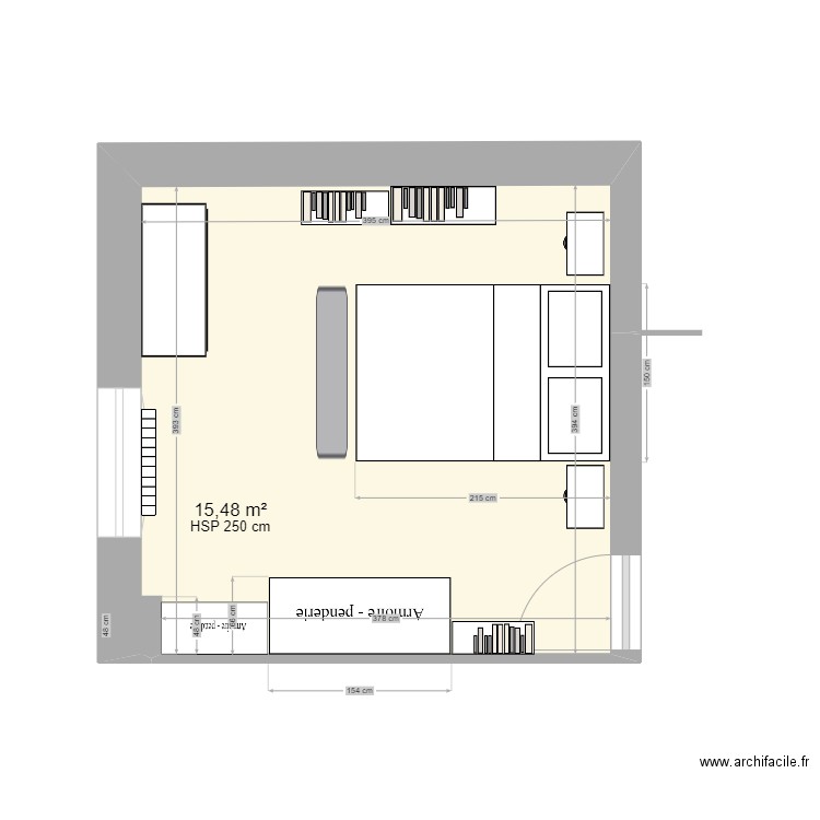 chambre3. Plan de 1 pièce et 15 m2