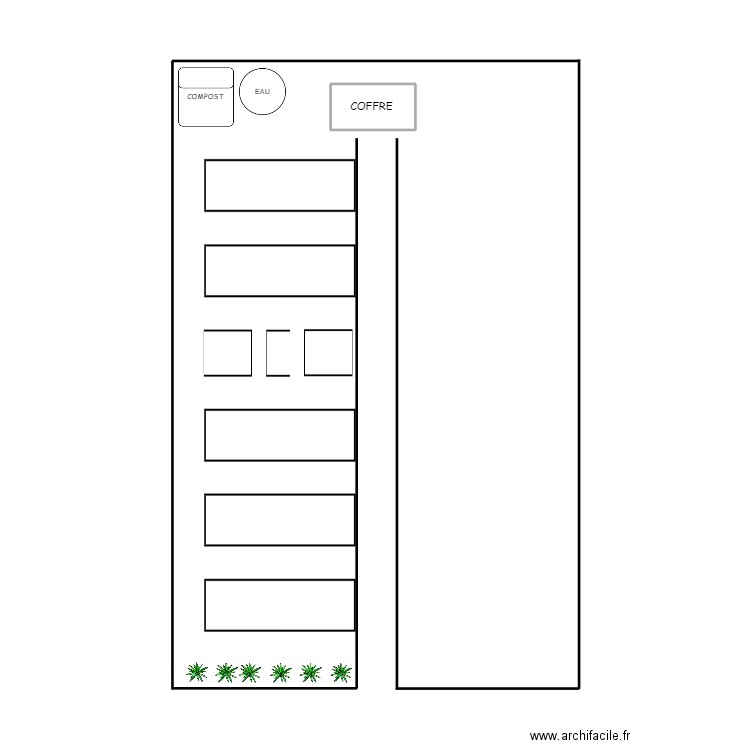 POTAGER. Plan de 1 pièce et 1 m2