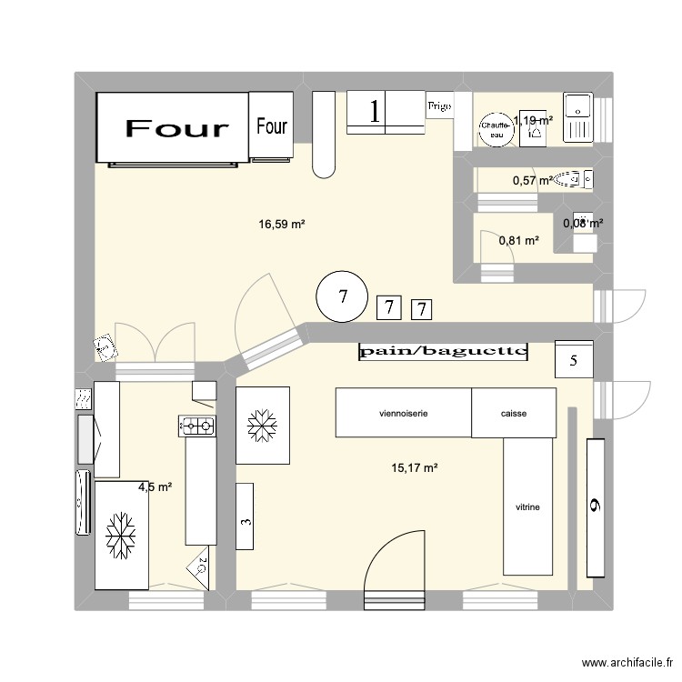 plan entreprise btm . Plan de 7 pièces et 39 m2