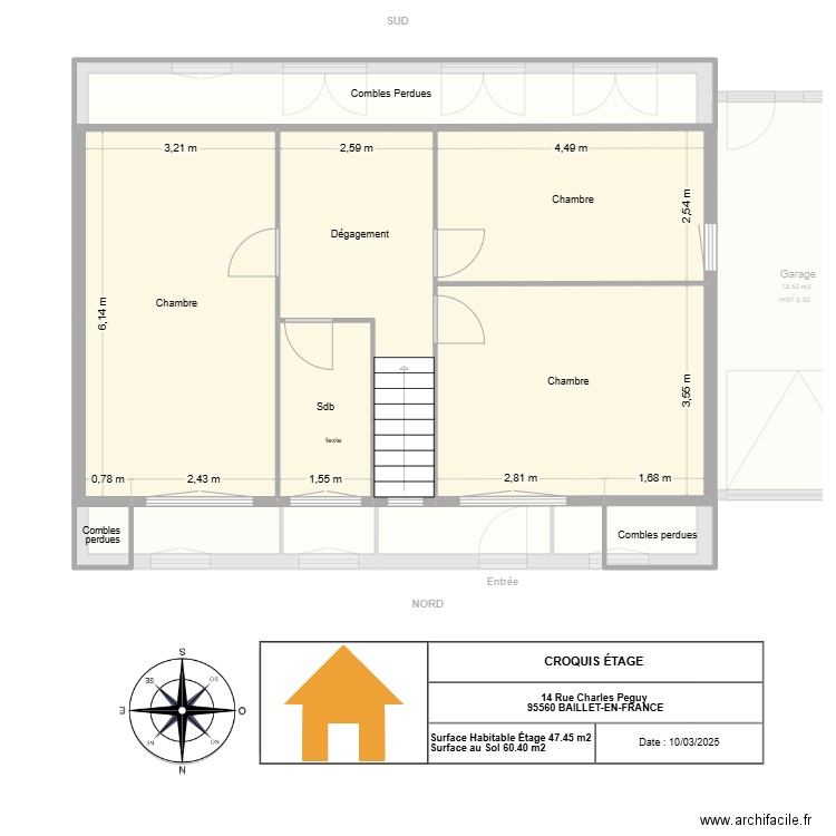 CROQUIS ALBI Joseph. Plan de 13 pièces et 160 m2