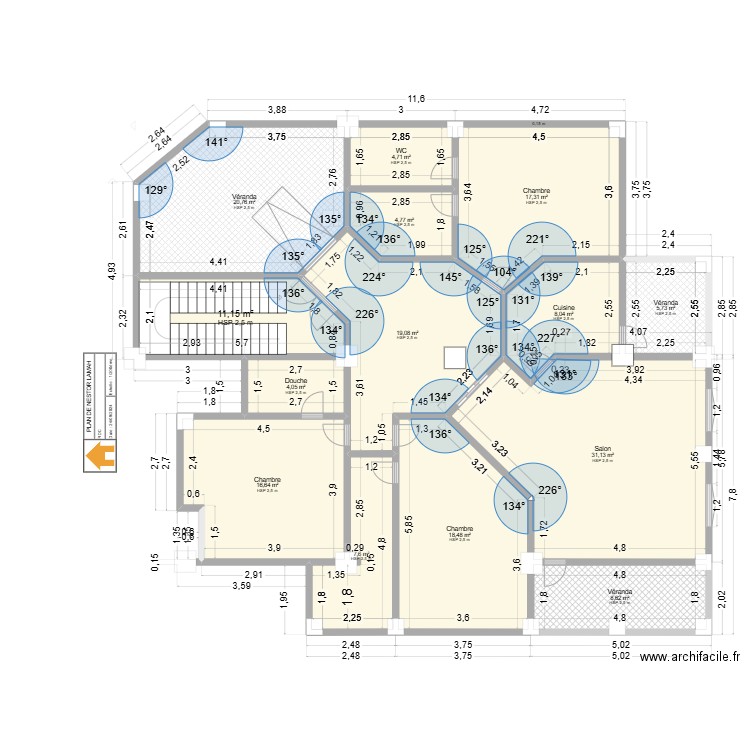 plan étage Nestor 4. Plan de 29 pièces et 368 m2