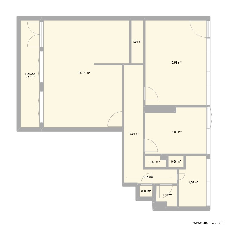 Metz plantières (typologie actuelle). Plan de 14 pièces et 73 m2