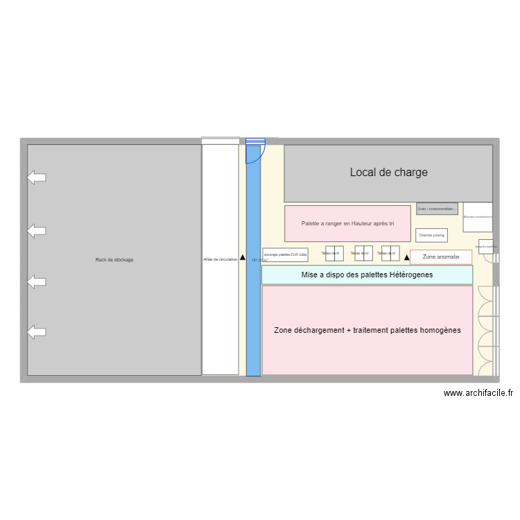 ZONE RECEP. Plan de 1 pièce et 191 m2