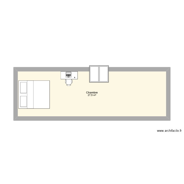 CHAMBRE LIL. Plan de 1 pièce et 28 m2