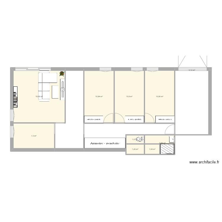 LOGNES. Plan de 10 pièces et 65 m2