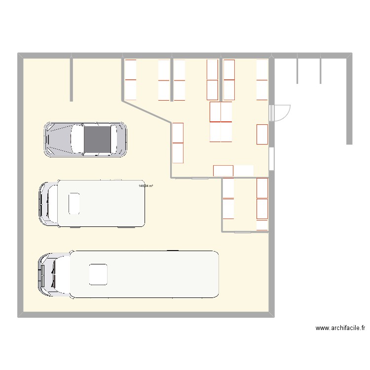 Version 3. Plan de 1 pièce et 148 m2