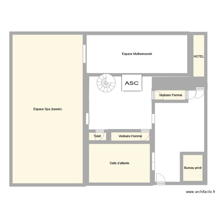 Plan . Plan de 7 pièces et 146 m2