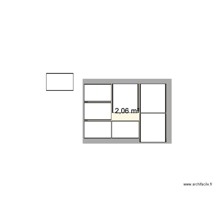 armoire2. Plan de 1 pièce et 2 m2