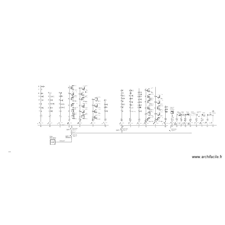 schéma unifilaire. Plan de 0 pièce et 0 m2