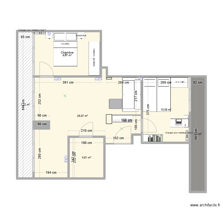 Appartement 1. Plan de 6 pièces et 63 m2