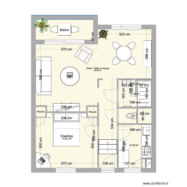 R. Guillet. Plan de 10 pièces et 57 m2