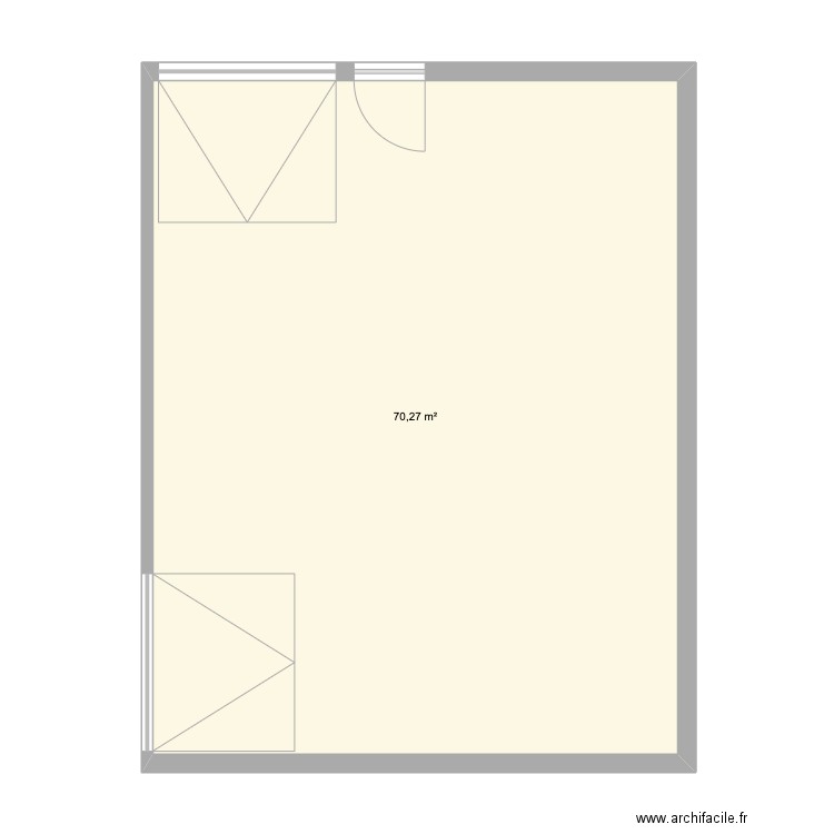 Hangar Avi pole . Plan de 1 pièce et 70 m2