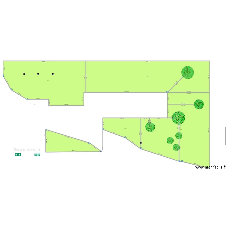 Plan extérieur Athlétis. Plan de 5 pièces et 1190 m2