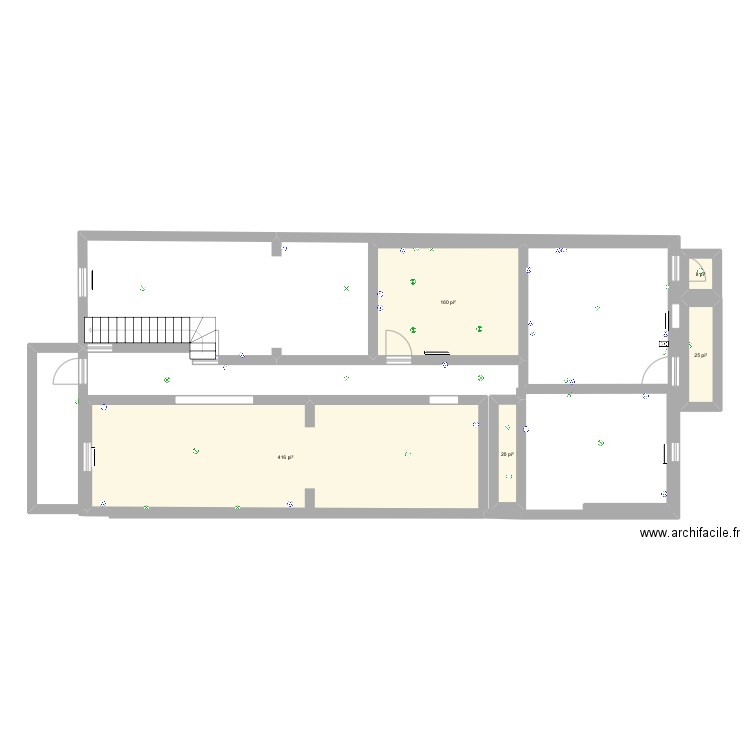 Électricité. Plan de 5 pièces et 57 m2