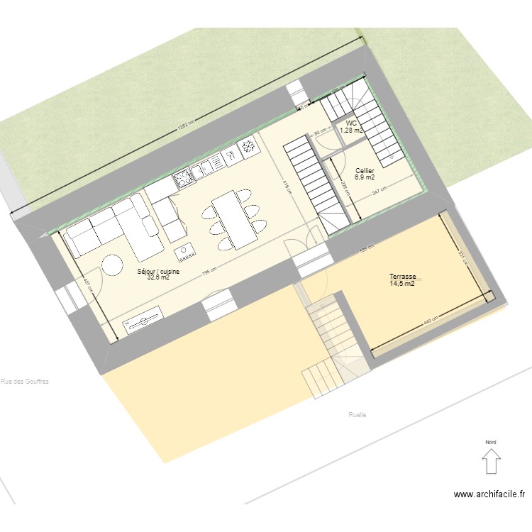 Plan masse Projet 1-51. Plan de 7 pièces et 124 m2