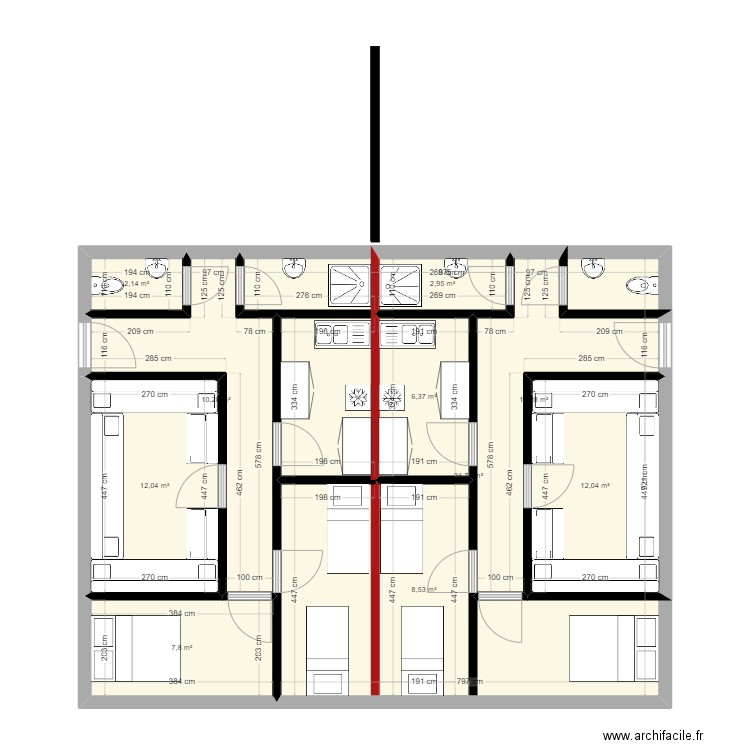 plan maison . Plan de 10 pièces et 146 m2