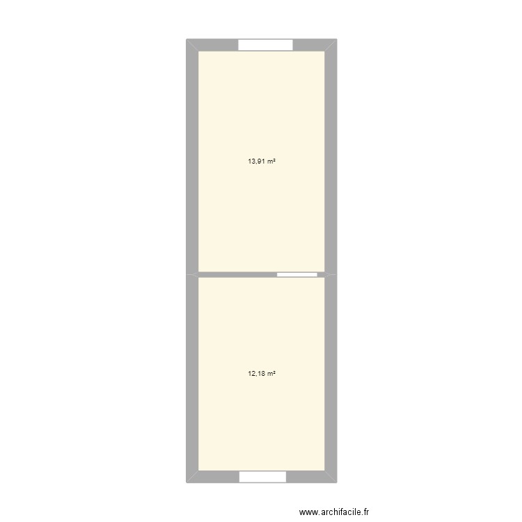 Studio. Plan de 2 pièces et 26 m2