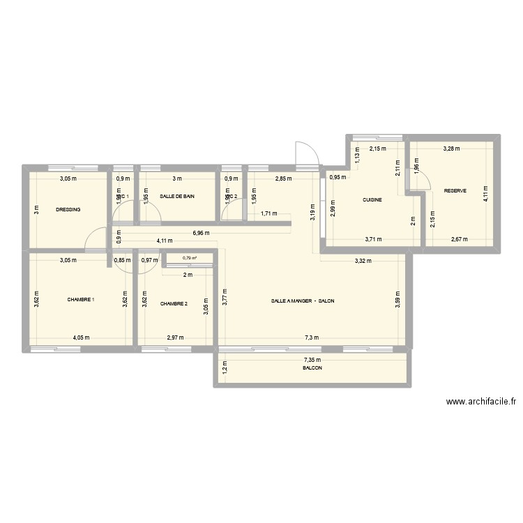 PLAN VDC R+1. Plan de 11 pièces et 117 m2