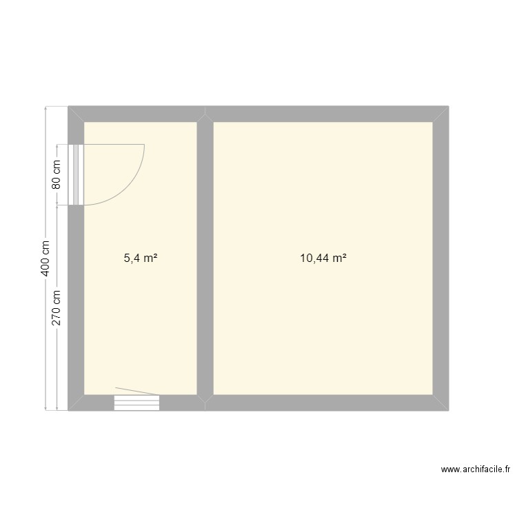 LOCAL PISCINE. Plan de 2 pièces et 16 m2