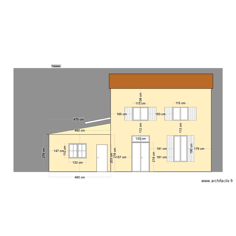 PLAN DE FACE avant. Plan de 0 pièce et 0 m2