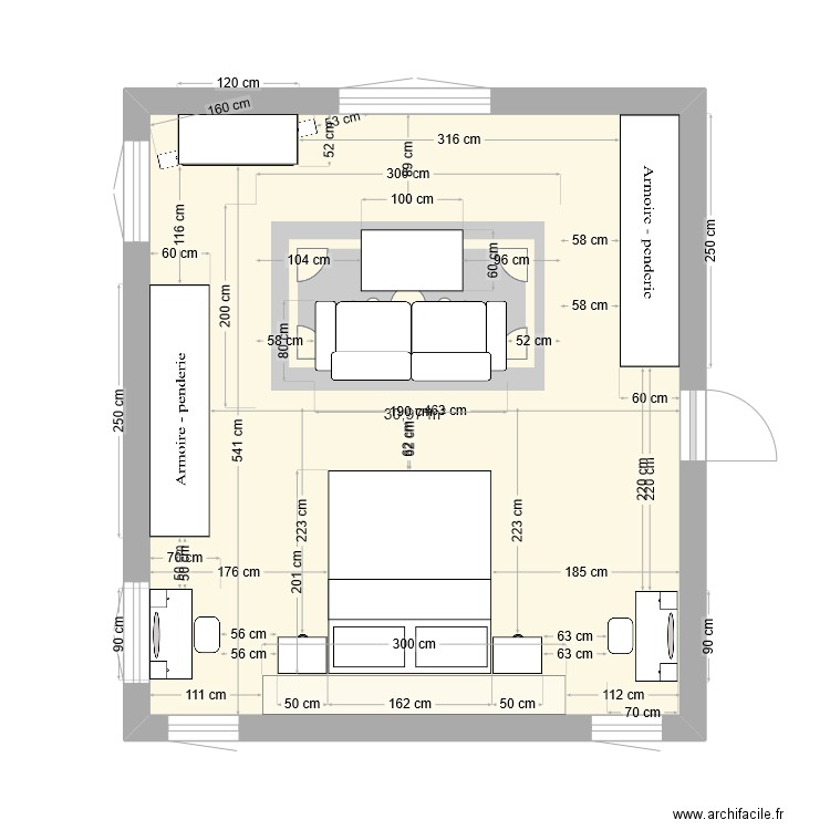 suite parentale etage numero 2. Plan de 1 pièce et 31 m2