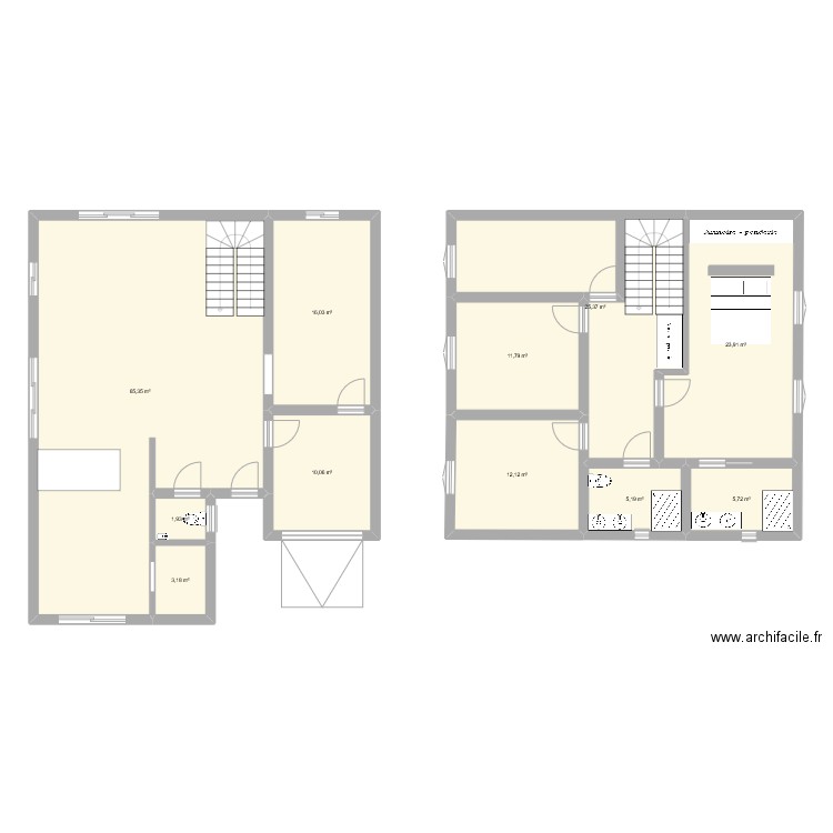 premier jet. Plan de 11 pièces et 181 m2