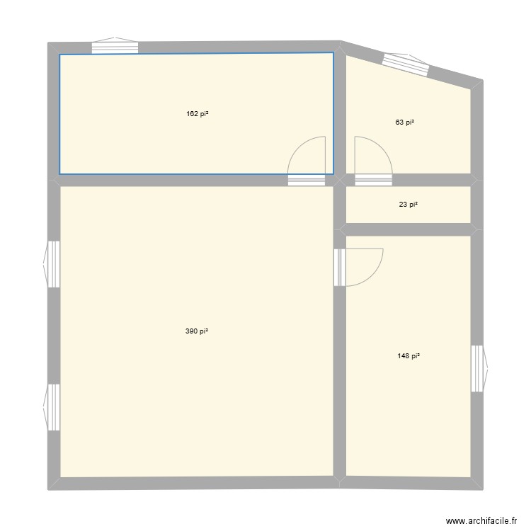 plan de maison. Plan de 5 pièces et 73 m2