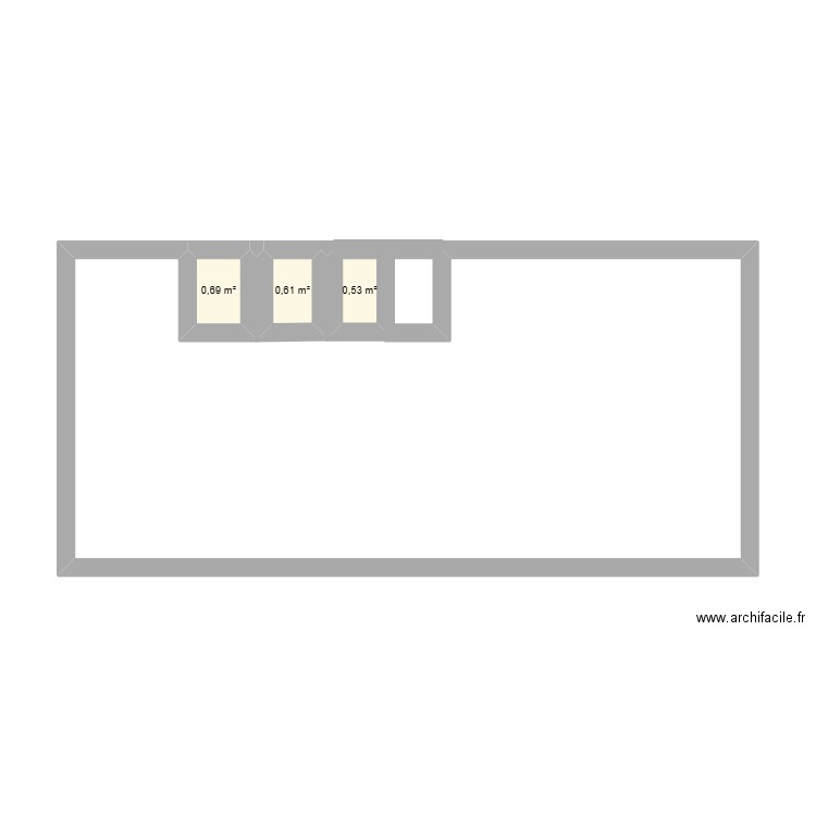 TRAVAIL. Plan de 3 pièces et 2 m2