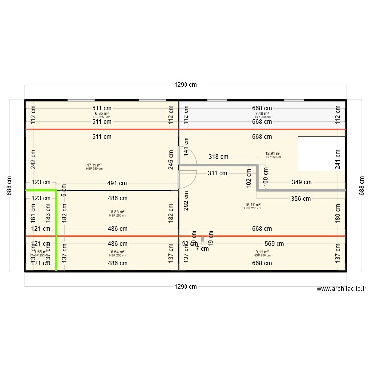 plan etable 2. Plan de 9 pièces et 86 m2