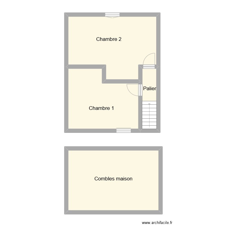 jackson RDC n°1 etage. Plan de 4 pièces et 69 m2