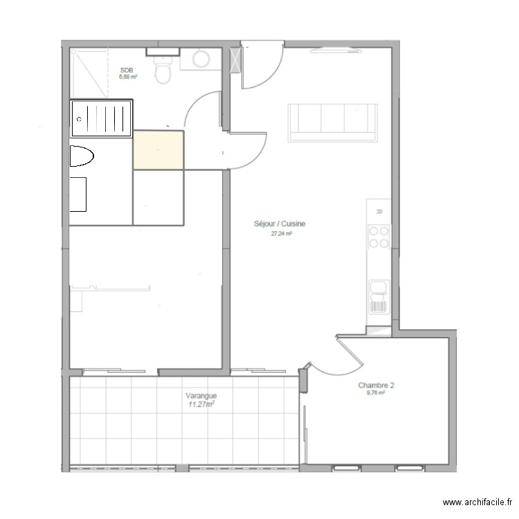 APPART INFINITY. Plan de 1 pièce et 192 m2