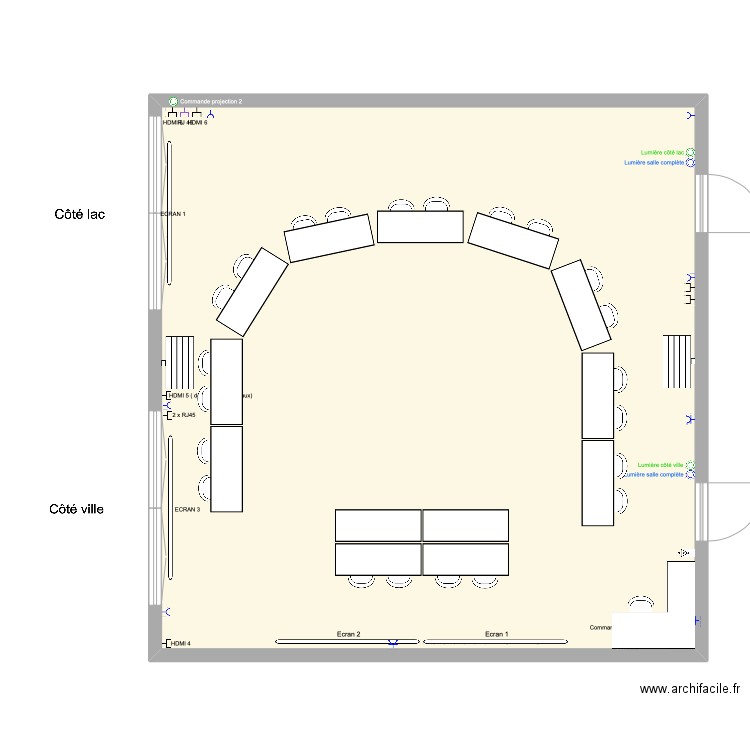 Salle Oxygène 22. Plan de 1 pièce et 123 m2