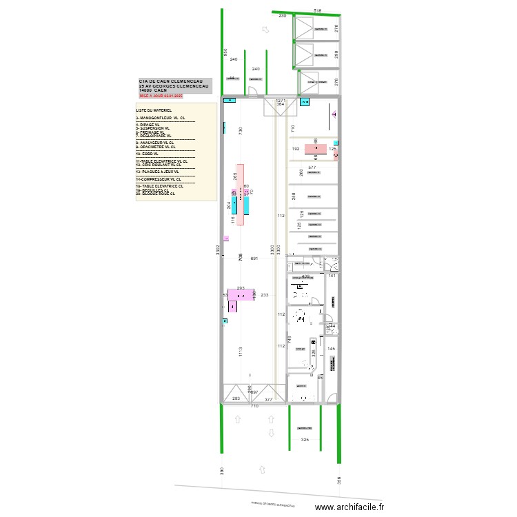 Plan de CTA DE CAEN CLEMENCEAU Zone CL- Le3 +. Plan de 3 pièces et 30 m2