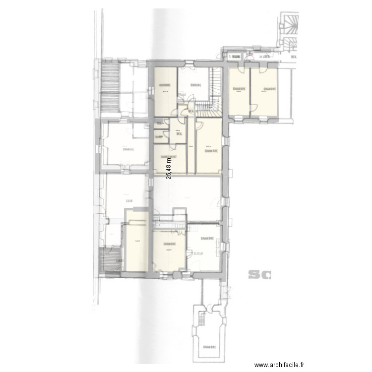 Minimes-MASS. Plan de 29 pièces et 516 m2