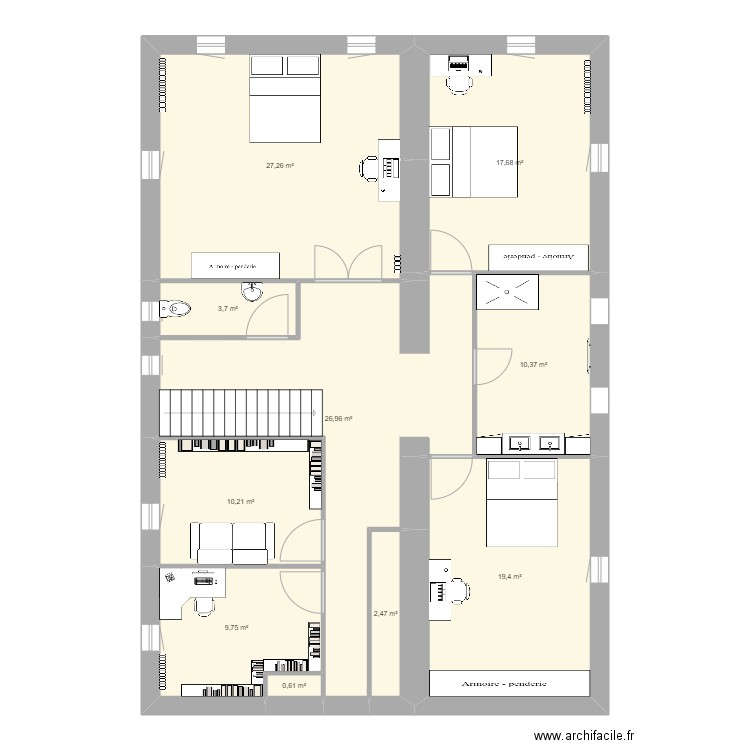 ELEC MAISON. Plan de 10 pièces et 128 m2