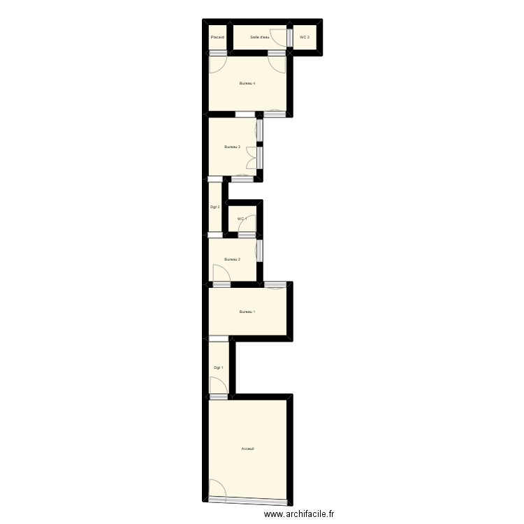 Domidom. Plan de 11 pièces et 57 m2