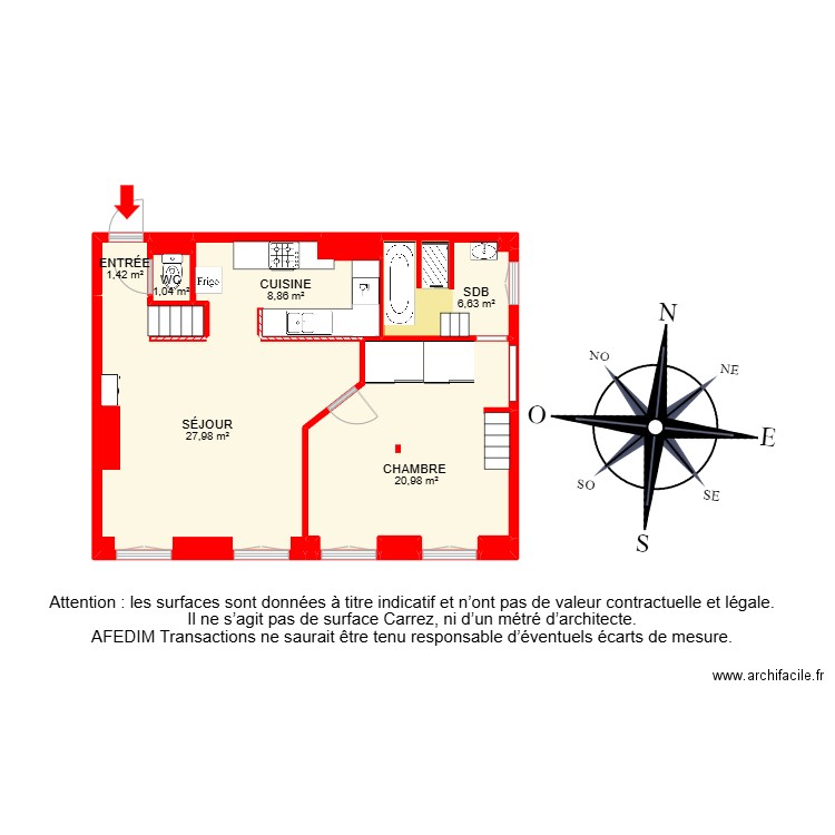 BI 25220. Plan de 17 pièces et 90 m2