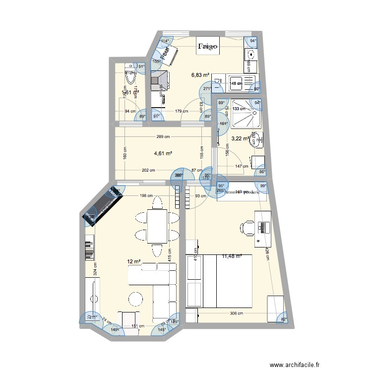 MIGUEL 5. Plan de 6 pièces et 40 m2