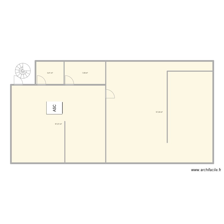 CC IND. Plan de 4 pièces et 167 m2