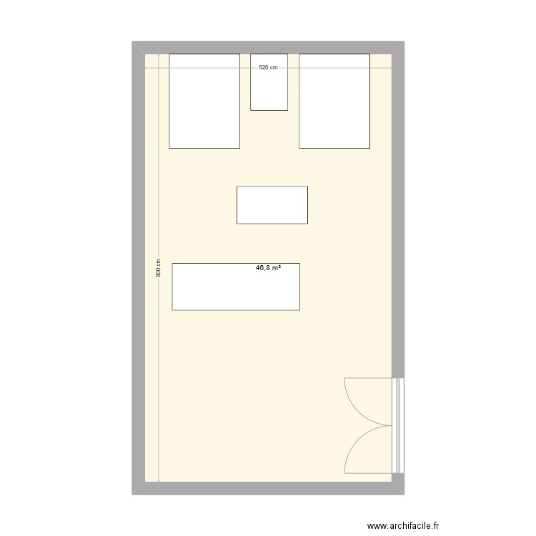 local rectifiage . Plan de 1 pièce et 47 m2