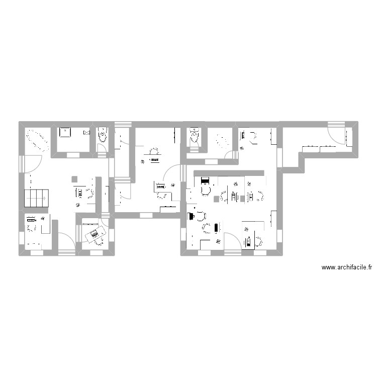 Bureau. Plan de 4 pièces et 19 m2